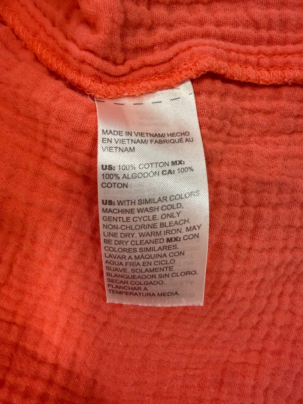 Chico's Cotton Gauze Tiered Dress in Coral 16/18 - Picture 10 of 10
